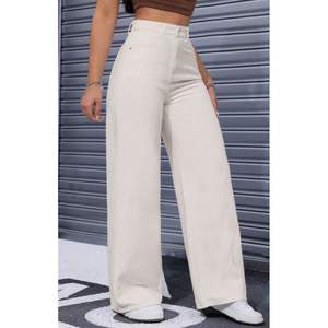 Jean en denim stretch crème à jambe large, design personnalisé, vente en gros, style urbain tendance, coupe ample, taille 26-40 OSCA - Product Image 4