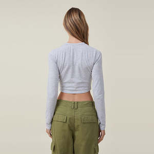 New Y2K Women's Casual Basic Plain Crop <b>T</b> <b>Shirts</b> Logo <b>Ladies</b> Slim Summer Girls Cropped Top <b>T</b> <b>Shirt</b> Wholesale Fashion <b>Shirts</b> - Product Image 3