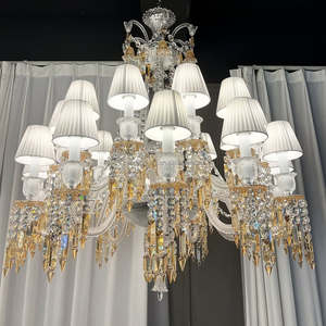 Lustre en cristal de roche naturel transparent de style classique nordique pour villa, hôtel, intérieur, lampe haute Baccarat personnalisée - Product Image 1