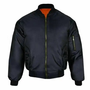 Jaket Bomber kulit untuk pria, jaket Bomber Satin bisnis kustom warna polos musim semi musim gugur, jaket Bomber kulit untuk pria
