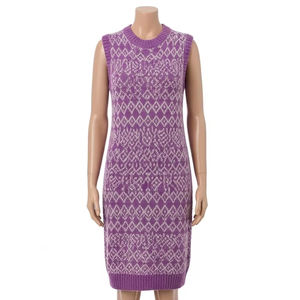 Robe pull en tricot sans manches à motif uni, en acrylique doux et extensible, décontractée, élégante, pour tous les jours, pour les fêtes, pour le bureau, mode féminine - Product Image 5