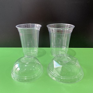 Transparent <b>Plastic</b> Cold Cup with Dome Lid Disposable Single Wall Party <b>Drinkware</b> 12oz to 34oz Custom Sizes - Product Image 3