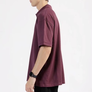 <b>Men's</b> Knitted Spandex/Polyester Oxford for Shirt Short Sleeve Solid Color Casual Breathable Quick Dry Regular Fit - Product Image 2