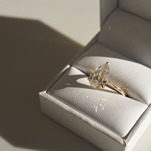 แหวนเพชรมออิสซาไนท์รูปลูกแพร์รูปลูกแพร์ยาวสำหรับผู้หญิงแหวนเจ้าสาวโมอิสซาไนต์ประกายเพชรสำหรับเธอขนาด2.60 CT - Product Image 3