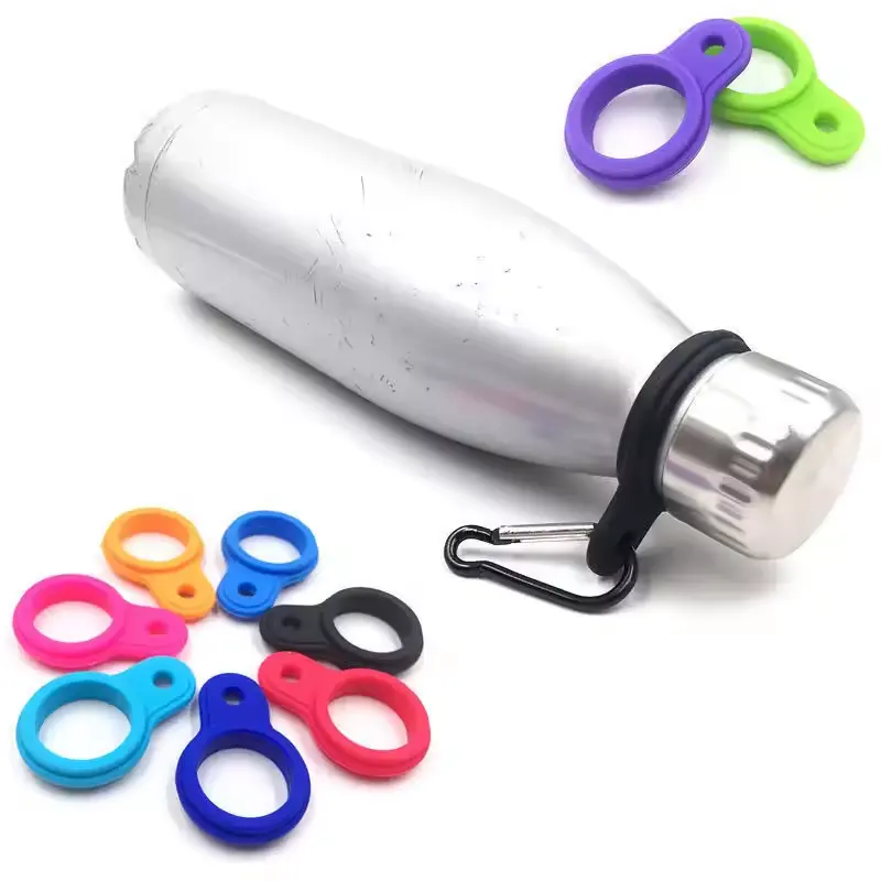 SCHLUSSFUSCHHOLDER Schlüsselanhänger Silikon-Wasserflaschenring-Schnalle für Outdoor Camping Wandern Klettern tragbare Flaschenkarabiner