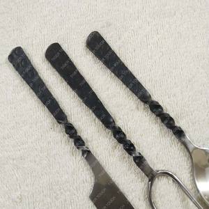 Juego de cubiertos medievales forjados a mano Cubiertos rústicos forjados a mano - Product Image 4