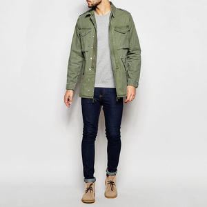 Chaqueta de Safari a prueba de viento personalizable para caballero, diseño de lona de invierno cálido con múltiples bolsillos, chaqueta de moda duradera - Product Image 4