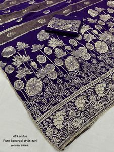 ชุดผ้าส่าหรีผ้าไหมที่มีการถักทอจากผ้าทอจากสุริ - Product Image 3