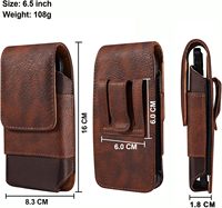 Support de téléphone en cuir protecteur avec recharge sans fil et fonctions étanches Compatible avec tous les téléphones mobiles