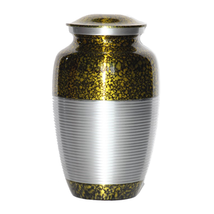 Urnas de cremación para adultos de aluminio con Peltre grabado y acabado de color verde para cenizas humanas Suministro funerario de metal - Product Image 6