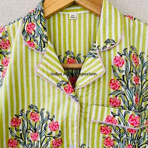 Nuevo Conjunto de Pijama de Algodón para Niños, Hermoso Conjunto de Pijama de Algodón Estampado Indio, Ropa de Dormir 100% Algodón - Product Image 5