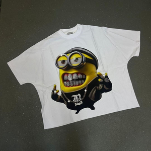 T-shirts boxy surdimensionnés personnalisés 300 Gsm pour hommes Streetwear T-shirt sans couture 100% coton DTG T-shirts pour hommes en coton éponge français DTG - Product Image 4