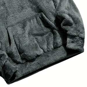 Sudadera con capucha de piel de alta calidad para hombre, jersey de manga larga de color gris, ropa informal, sudaderas con capucha, sudadera con bolsillos de canguro - Product Image 6