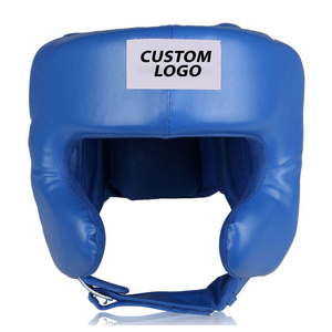 อุปกรณ์ป้องกันศีรษะสำหรับชกมวย ปี 2025 คุณภาพสูง หนัง PU สีน้ำเงินล้วน ปกป้องปากขนาดใหญ่ สวมใส่สบาย ปรับแต่งได้สำหรับการฝึกซ้อมมวย - Product Image 1