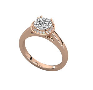 แหวนเพชรเลี้ยงในห้องปฏิบัติการ ทรงกลมเจียระไนแบบบริลเลียนท์ แหวนหมั้น แหวนแต่งงาน ชุบทอง 14K ได้รับการรับรองจาก IGI แหวนเพชรคลาสสิก - Product Image 1