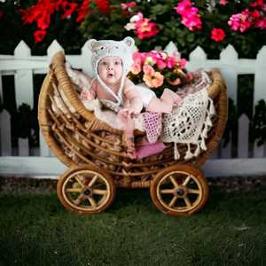 Precio al por mayor, accesorios de fotografía para recién nacidos, accesorios en forma de luna, cuna de bebé, cama de bebé bonita para niños con ruedas, cuna de bebé, Guardería Móvil - Product Image 4