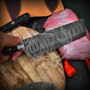 Juego de cuchillos de chef de acero damasco con logotipo personalizado al por mayor cuchillos de cocina de acero inoxidable hechos a mano de alta calidad para chefs - Product Image 5