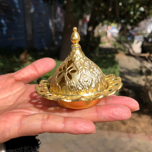 Decorative Religious <b>Oud</b> <b>Bakhoor</b> Incense Burner Eco-Friendly & Durable Metal for Luxury Home Decor - Product Image 1