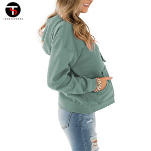 Sudaderas con capucha informales de manga larga para mujer de alta calidad, ropa de calle de algodón, estampado personalizado/bordado, tejido con capucha, deporte de peso pesado - Product Image 2