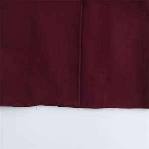 Abrigo de Mujer TAOP&ZA Otoño Invierno 2024, Estilo Francés Lujoso, Largo, Borgoña, Doble Botonadura - Product Image 5