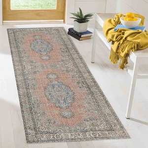 Alfombra Floral Bohemia: Estilo Turco Azul Marino, Alfombra Antideslizante, Alfombra de Chenilla - Product Image 5