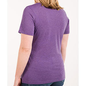 Camisetas lisas en blanco con cuello de pico para mujer, camiseta de mezcla triple con logotipo personalizado, camiseta de mezcla triple suave para mujer para hombre - Product Image 2