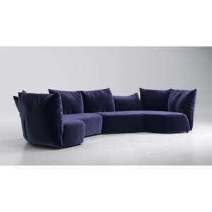 Sofá Seccional Estándar T9006 de Terciopelo y Cuero Genuino para Sala de Estar, Relleno de Esponja, Esquinero para Uso en Interiores y Apartamentos - Product Image 3