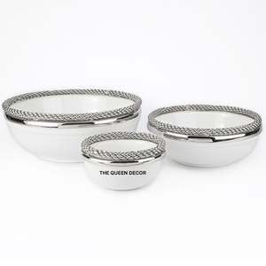 Serve Bowl Coral Aluminum Metal Gold Plated Interior and Exterior Design Party Bowl <b>Gift</b> Decorative Bowl - Product Image 1