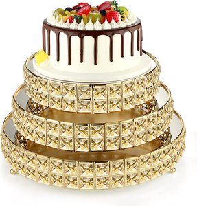 Set of 3 Crystal Diamond Decorative Fruit Cup <b>Cake</b> Dessert Display Stand Round Shape Cup <b>Cake</b> <b>Server</b> Stand Best Quality For Use - Product Image 3