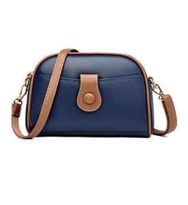 Sac à main en cuir véritable pour femmes de créateur avec fermeture à glissière et décoration à boutons Sac à bandoulière à la mode populaire pour femmes - Product Image 2