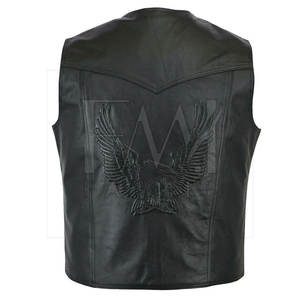 Chaleco de cuero para hombre de estilo occidental estándar de alta calidad con tamaño personalizado con chaleco de lados con cordones trenzados - Product Image 4