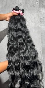Haute Qualité En Vrac Ondulé 100% Humain Remy Unique Drawn Extensions De Cheveux Noir Couleur Naturel Vierge Cheveux Indiens - Product Image 2