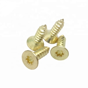 Tornillo autorroscante de cabeza plana avellanada Torx de acero de zinc amarillo personalizado Tornillos de chapa Sistema de medición en pulgadas - Product Image 1