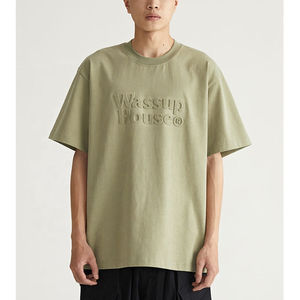 Camiseta de Diseño para Hombre, Corte Cuadrado, Algodón Peinado 280gsm, Cuello Redondo, Hombros Caídos, Estilo Urbano, con Estampado - Product Image 2