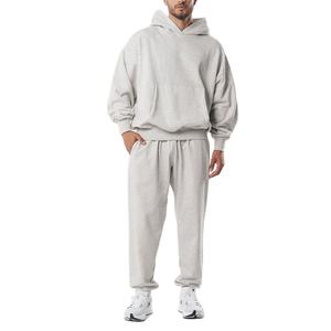 Alta calidad logotipo personalizado Boxy Fit chándales peso ligero de algodón de gran tamaño 400 450gsm polar hombres Sudadera con capucha y Joggers conjuntos para hombres - Product Image 1