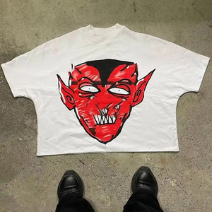 T-shirt court uni vintage délavé à l'acide pour homme Design de rue personnalisé manches courtes coupe ample surdimensionnée 100% coton sérigraphie - Product Image 4