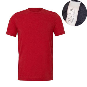 T-shirt unisexe Bella + Canvas décontracté élégant ajusté et extensible rouge tri-blend taille homme - Product Image 1