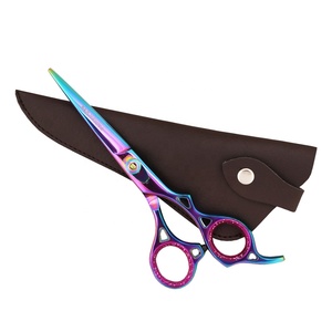 Professional Right-Handed Hair Cutting Scissors Rainbow Beauty Salon <b>Razor</b>-Sharp Blades 32 Teeth Stainless Steel Ceramic Handle - Product Image 3