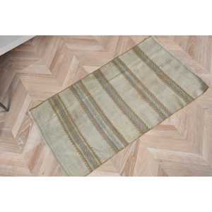 1.7x3 ft Vintage Turkish Rug, Small Rug, Kilim <b>Brown</b> <b>Wool</b> Rug - Product Image 4