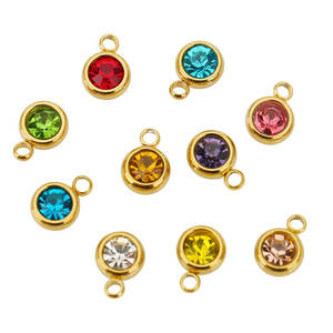 Pendentifs et breloques personnalisés DIY plaqués or 14K 18K PVD en acier inoxydable 316L, breloques en strass pour la création de bijoux - Product Image 4