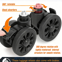Kit de remplacement de roulettes pour valise, noyau en acier 360° °   Roues pivotantes silencieuses pour valises, compatibles avec la plupart des bagages à roulettes, 2 pièces
