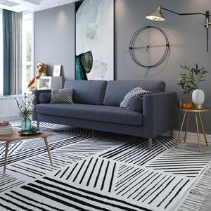 Canapé Polo 3 places en bois massif de teck de haute qualité et tissu rembourré pour le salon - Product Image 6