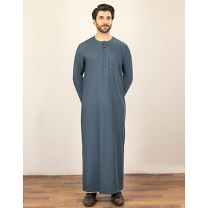 Thobe Jubbah en coton confortable pour hommes, vêtements islamiques traditionnels pour adultes, service OEM ODM décontracté - Product Image 1
