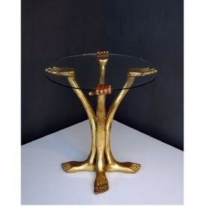 Mesa auxiliar de café de metal con diseño antiguo de forma redonda, mesa de centro de calidad antigua, mesa auxiliar de metal y aluminio de tamaño personalizado para latón. - Product Image 2