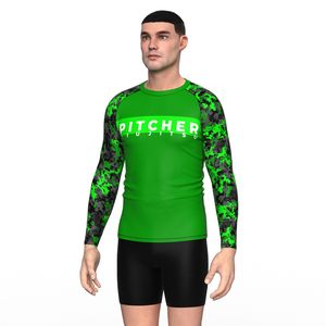 Rashguard personnalisé par sublimation, jiu-jitsu, MMA, surf, hommes, manches longues, protection UV, évacuation de l'humidité, vêtements de compression actifs, usine de Sialkot - Product Image 4