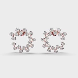 Boucles d'oreilles clous serties de diamants de laboratoire taillés, plaquées rhodium, en or blanc/rose/jaune 14 carats, pour mariages, anniversaires et cadeaux de fête - Product Image 6