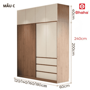 Modern engineered wood <b>wardrobe</b> Ohaha - HD030 - Product Image 5