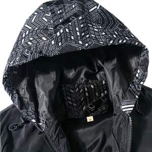 Veste décontractée abstraite sur mesure pour hommes pour l'hiver veste à capuche à fermeture éclair complète OEM de mode sportive veste élégante en polyester en gros - Product Image 3