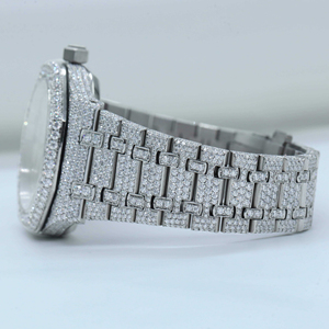 Lujoso reloj con busto personalizado para hombre, estilo Hip Hop Premium con diamantes Moissanite, ventana de esfera de vidrio de acero inoxidable - Product Image 3