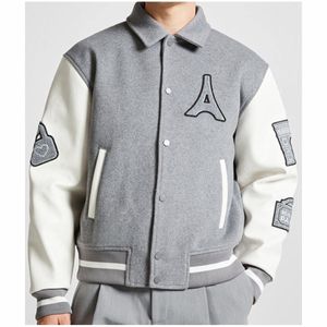 Veste de baseball universitaire pour hommes vente en gros de vestes universitaires à manches en cuir bombardier en laine à la mode nouveau style - Product Image 6